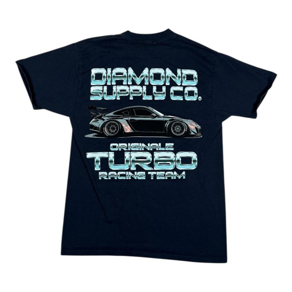Diamond Supply Co. T-Shirt Mens M Black Turbo Racing Team Car Graphic Streetwear